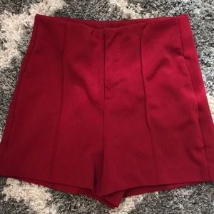 wine colored dress shorts